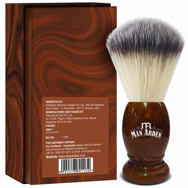 Man Arden Vintage Finish Premium Shaving Brush With Ultra Soft&Absorbent Bristles&Long Handle