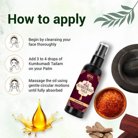 Uma Ayurveda Kumkumadi Tailam | For All Skin Types And No Side Effects - 30ml