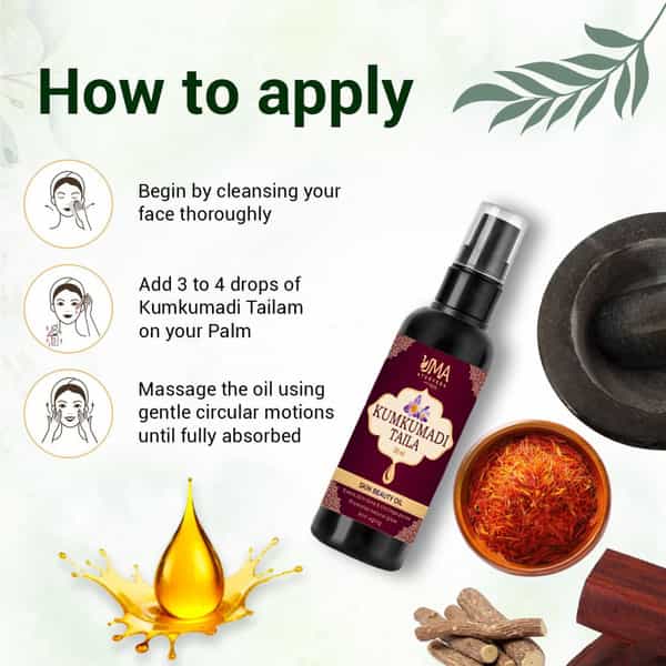 Uma Ayurveda Kumkumadi Tailam | For All Skin Types And No Side Effects - 30Ml