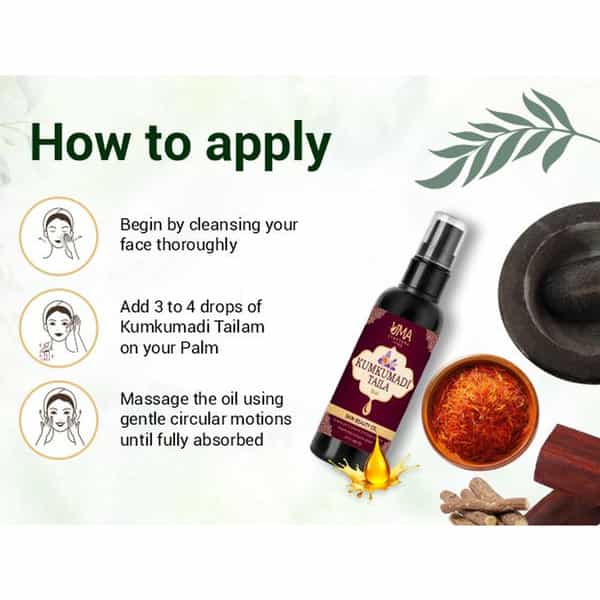 Uma Ayurveda Kumkumadi Tailam | For All Skin Types And No Side Effects - 30Ml