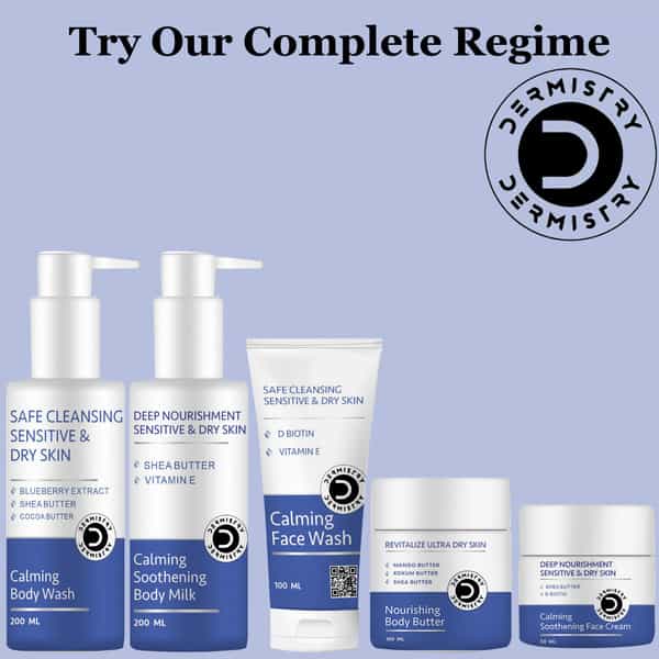 Dermistry Sensitive Dry Skin Moisturizer Shea Mango Coffee Butter & Calming Soothing Body Lotion