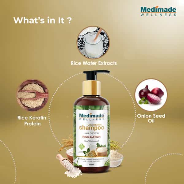 Medimade Volumizing Rice Water Shampoo - 300 Ml