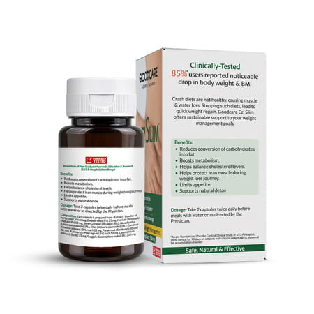 Goodcare (From The House Of Baidyanath) Ezi Slim With Kalimarich | Lasun And Guggulu - 60 Capsules