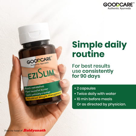 Goodcare (From The House Of Baidyanath) Ezi Slim With Kalimarich | Lasun And Guggulu - 60 Capsules