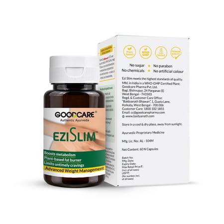 Goodcare (From The House Of Baidyanath) Ezi Slim With Kalimarich | Lasun And Guggulu - 60 Capsules