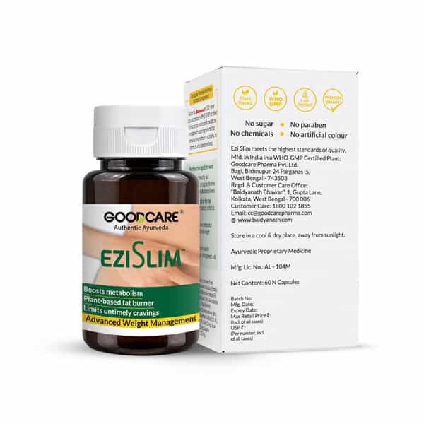 Goodcare (From The House Of Baidyanath) Ezi Slim With Kalimarich | Lasun And Guggulu - 60 Capsules