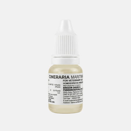 Baksons Veterinary Cineraria Maritima Eye Drops | For Veterinary Use | No Alcohol | Bottle Of 10 Ml