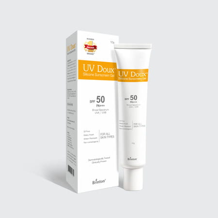Brinton Uv Doux Spf 50 Pa+++ For All Skin Types Silicone Sunscreen Gel 10 Gm