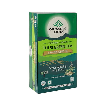 Organic India Tulsi Green Tea Lemon Ginger | 100 Teabags