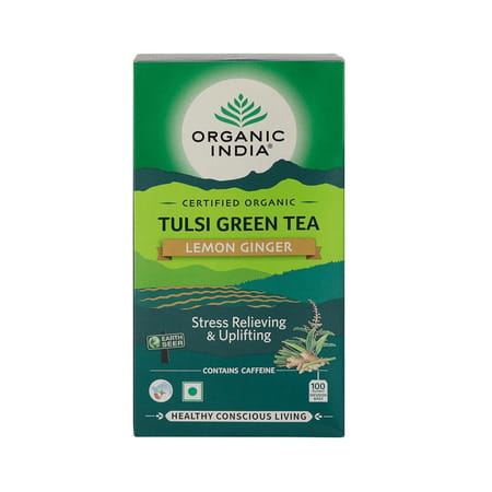 Organic India Tulsi Green Tea Lemon Ginger | 100 Teabags