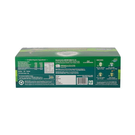Organic India Tulsi Green Tea Lemon Ginger | 100 Teabags