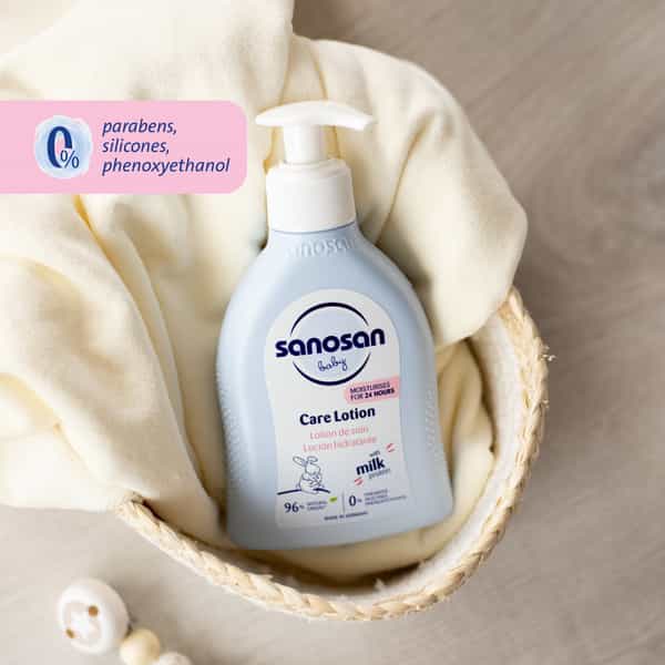 Sanosan Milk Protein Formula Daily Moisturising Milky Lotion Mild & Gentle | Newborn Baby - 200Ml