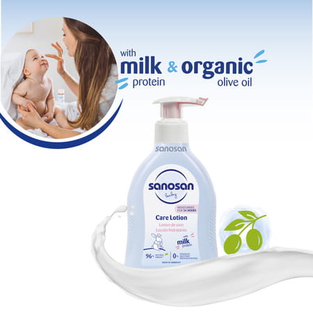 Sanosan Milk Protein Formula Daily Moisturising Milky Lotion Mild & Gentle | Newborn Baby - 200ml
