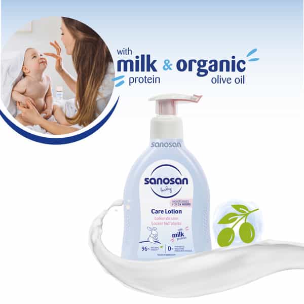 Sanosan Milk Protein Formula Daily Moisturising Milky Lotion Mild & Gentle | Newborn Baby - 200Ml