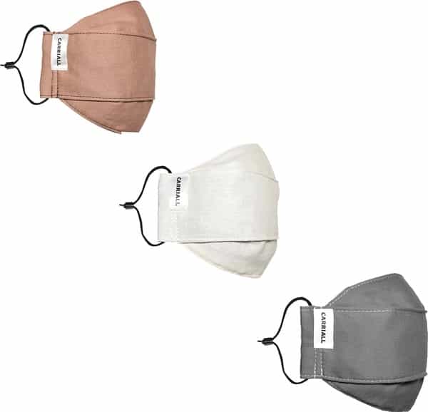 Carriall Adult Unisex 3 Layer Reusable Washable Cotton Mask (Camsl082) Pack Of 3