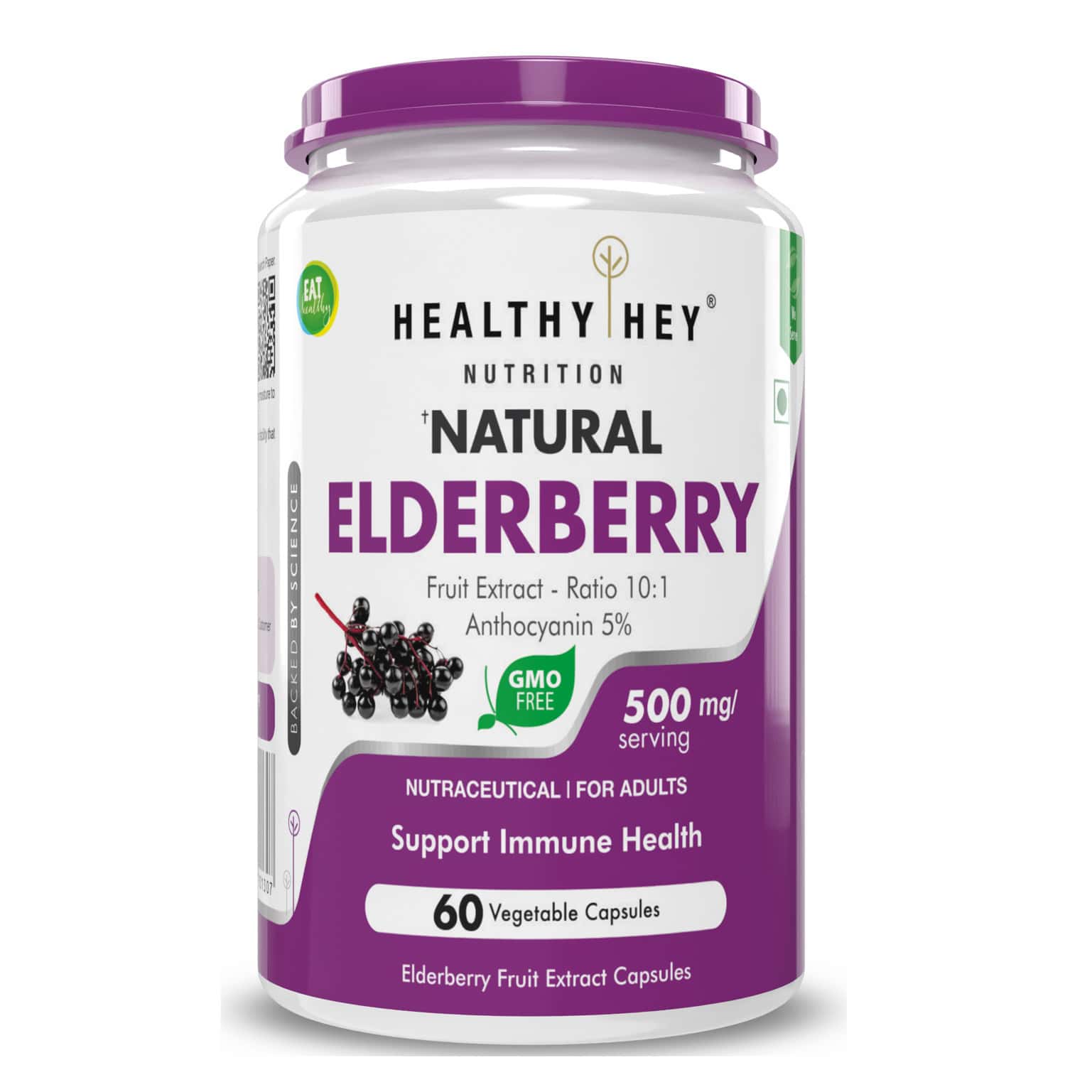 Healthyhey Nutrition Natural Elderberry Fruit Extract 60 Vegetable Capsules