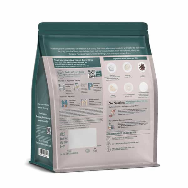 Truebasics Clean Whey Protein Powder Blend| Chocolate|500G | 25G Protein | Trustified Gold Certified