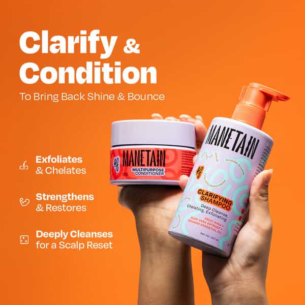 Manetain Squeaky Clean Bundle - Combo Of Clarifying Shampoo + Multipurpose Conditioner - 237 Ml Pack