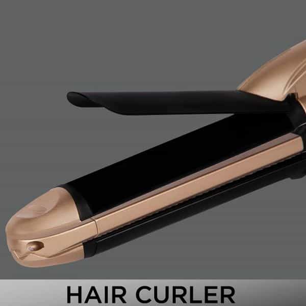 Vega 3 In 1 Hair Styler Straightener Curler & Crimper (Vhscc-01) Black