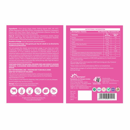 Dr. Morepen Relax Gummies With Ashwagandha & Melatonina 60 Count