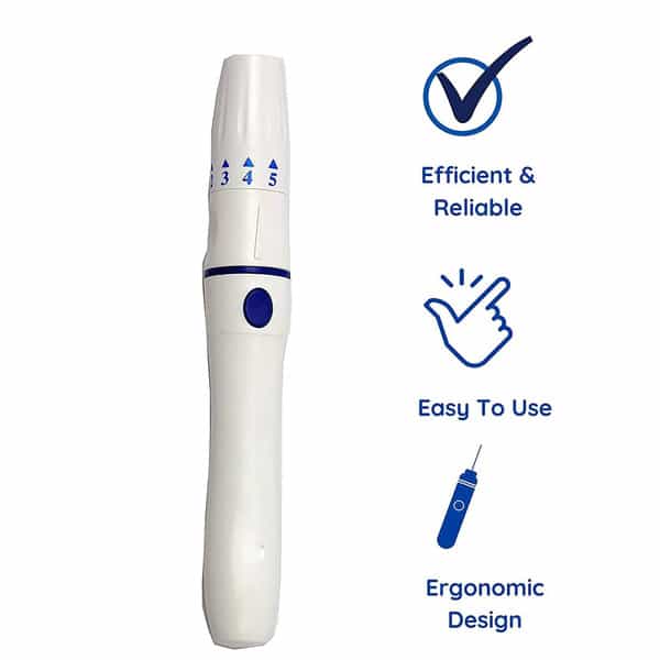 Smartcare Glucometer Blood Adjustable Lancet Pen Device With 100 Pieces Needle
