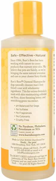 Burt's Bees Oatmeal Dog Shampoo | Colloidal Oat Flour & Honey | 118 Ml