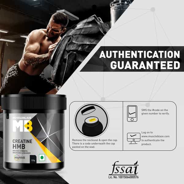 Muscleblaze Creatine Hmb With Myhmb|Strength Power & Endurance|Muscle Protein Synthesis (125 G)