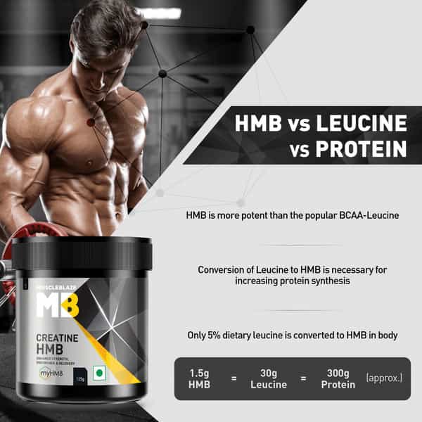 Muscleblaze Creatine Hmb With Myhmb|Strength Power & Endurance|Muscle Protein Synthesis (125 G)