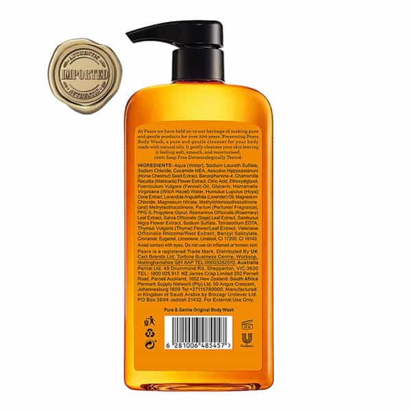 Pears Pure & Gentle Shower Gel | Body Wash 500 Ml