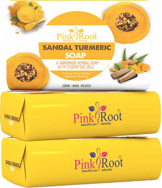 Pink Root Sandal Turmeric Soap 100Gm (Pack Of 3)