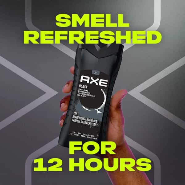 Axe Black 3 In 1 Body | Face & Hair Wash For Men | Long-Lasting Fragrance | 400Ml