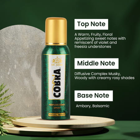 St.John Cobra Real Men & Music 100ml Each No Gas Deodorant For Men Pack Of 2