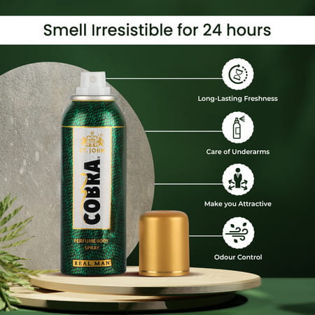 St.John Cobra Real Men & Music 100ml Each No Gas Deodorant For Men Pack Of 2