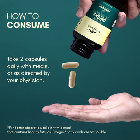 Rasayanam Omega - 3 | Vegan | No Burps | Epa+Dha | 60 Capsules | Pack Of 1