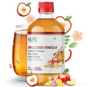 Inlife Apple Cider Vinegar With Garlic Ginger Lemon Honey Mother Of Vinegar Weight Management-500 Ml