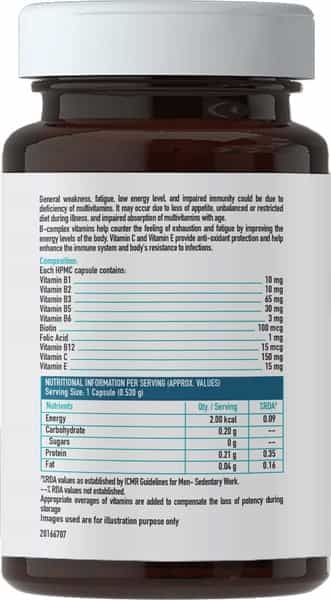 Healthkart B Complex (With Vitamin C & Vitamin E) Unflavoured - 60 Capsules