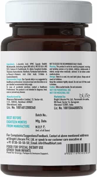 Healthkart B Complex (With Vitamin C & Vitamin E) Unflavoured - 60 Capsules