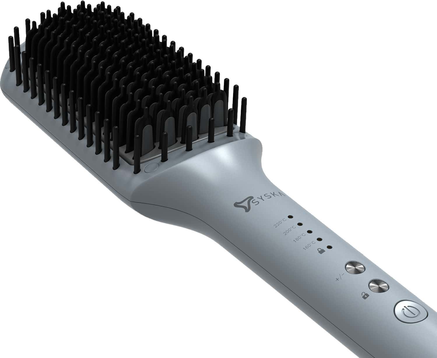 Syska Hbs300 Salon Finish Hair Straightening Brush With Ceramic Tourmaline Coated Heating Plate Blue