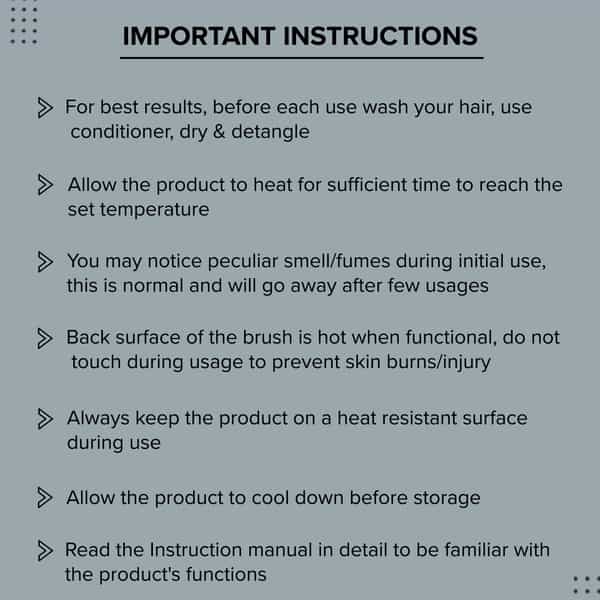 Syska Hbs300 Salon Finish Hair Straightening Brush With Ceramic Tourmaline Coated Heating Plate Blue
