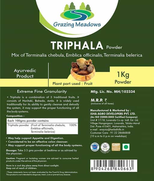 Grazing Meadows Triphala Powder - 1 Kg