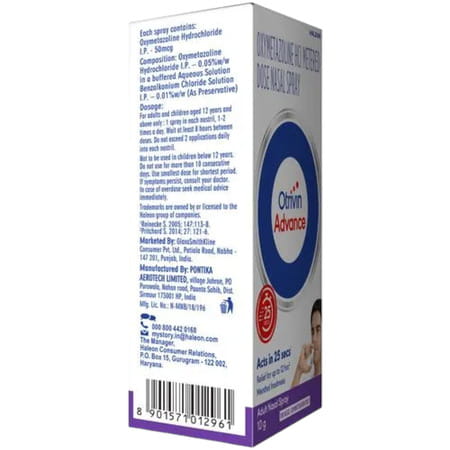 Otrivin Advance Menthol Freshness Adult Nasal Spray 10Gm