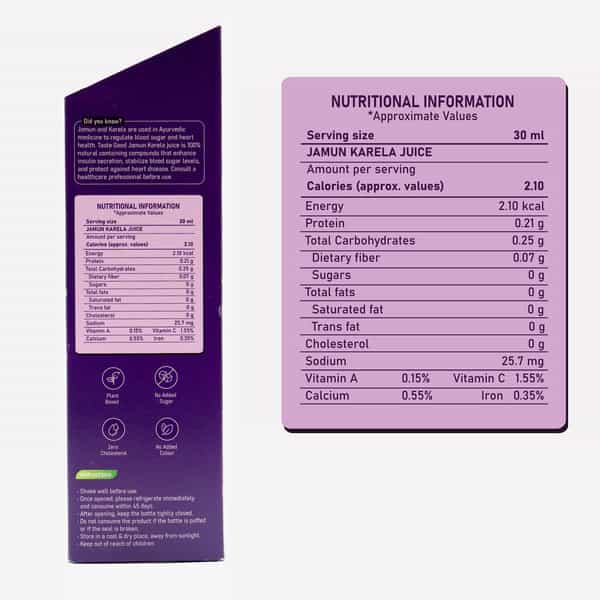 Taste Good Jamun Karela Juice - 500Ml (Pack Of 2)