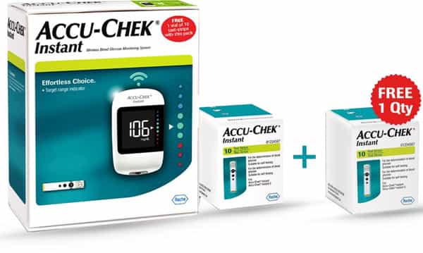 Accu-Chek Instant Wireless Blood Glucose Monitoring System | Glucometer | Free 2 X 10 Test Strips