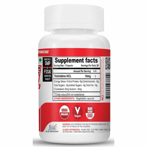 Nutrija Yohimbine 10Mg - 30 Capsules