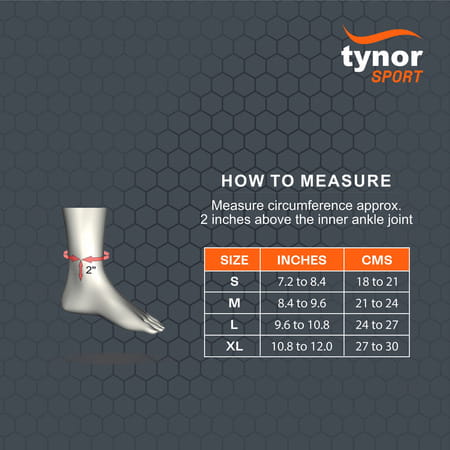 Tynor Ankle Support Air Pro Black & Orange Medium 1 Unit