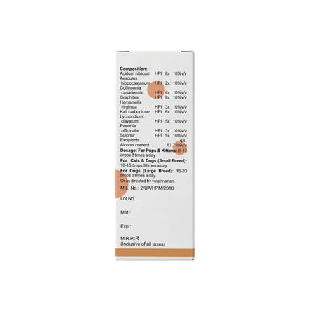 Bakson Veterinary V9 Drops | Hemorrhoidal | For Veterinary Use | 30 Ml