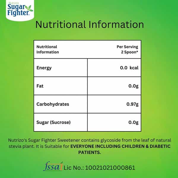 Sugar Fighter Stevia Jar - Zero Calories & Fat Free Sweetener - Natural Stevia - 500Gm