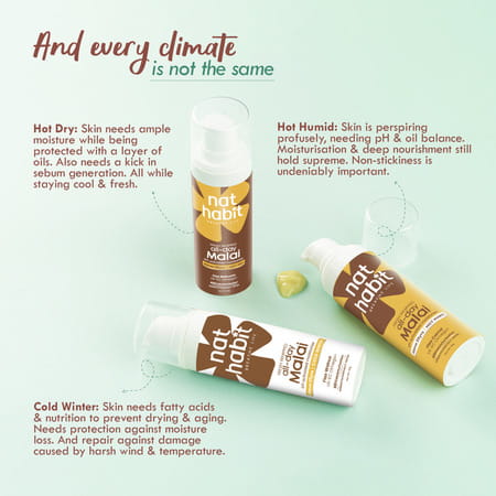 Nat Habit Flax Bakuchi Light Face Moisturizer For Glowing Skin | Vitamin E | Hot & Dry Weather - 30G