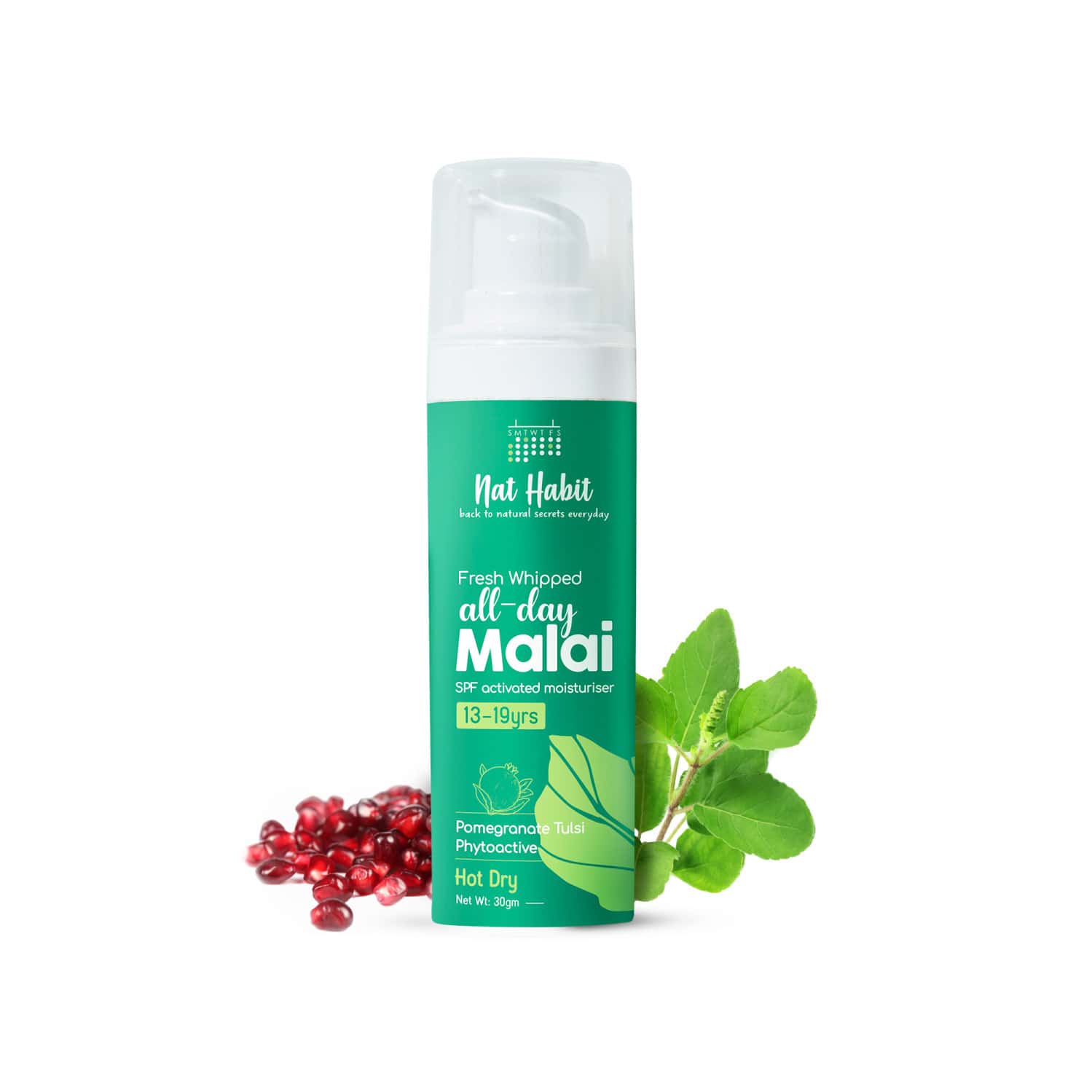 Nat Habit Pomegranate Tulsi Light Moisturizer | Non Sticky | Hot & Dry Weather - 30g