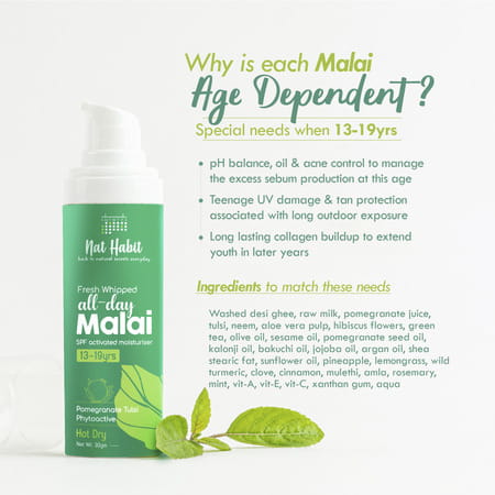 Nat Habit Pomegranate Tulsi Light Moisturizer | Non Sticky | Hot & Dry Weather - 30G